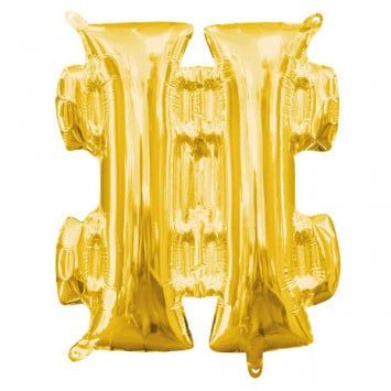 Air-Filled &quot;#&quot;- Gold 14&quot; Balloon (Will Not Float)