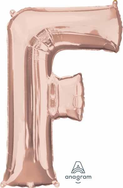 Rose Gold Letter F Mylar 34&quot; Balloon