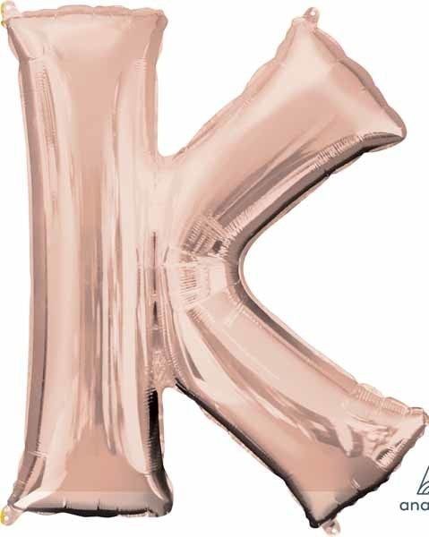 Rose Gold Letter K Mylar 34&quot; Balloon