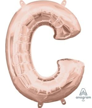 Air-Filled Letter &quot;C&quot;- Rose Gold 14&quot; Balloon (Will Not Float)