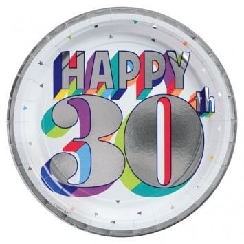 Here&#39;s To 30 Round Metallic Plates, 7&quot; (8)