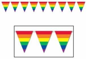 Rainbow Pennant Banner 10&quot; X 12&#39;