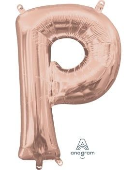 Air-Filled Letter &quot;P&quot;- Rose Gold 14&quot; Balloon (Will Not Float)