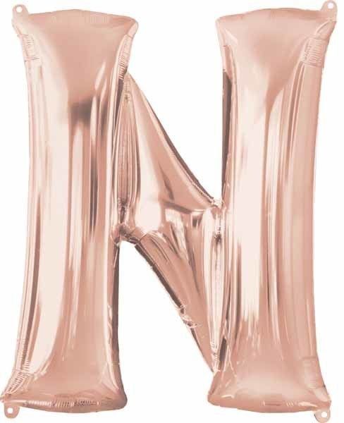Rose Gold Letter N Mylar 34&quot; Balloon