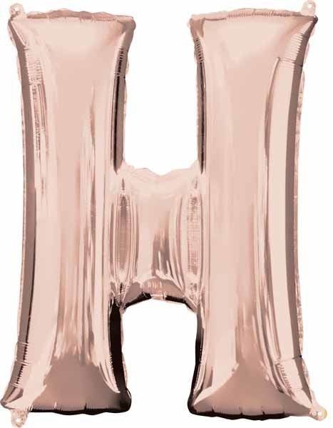 Rose Gold Letter H Mylar 34&quot; Balloon