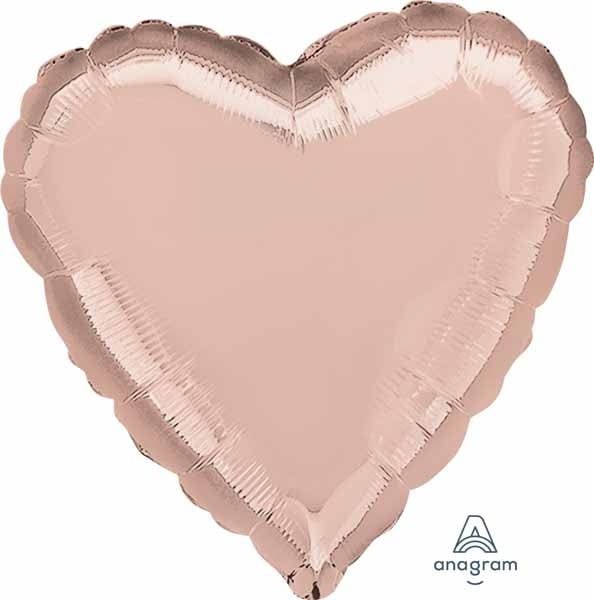 Heart Rose Gold 18&quot; Mylar Balloon