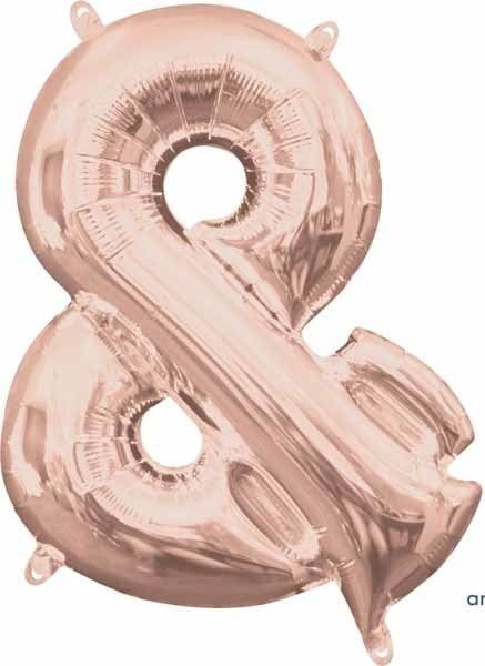 Air-Filled Symbol &quot;&amp;&quot;- Rose Gold 14&quot; Balloon (Will Not Float)