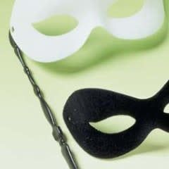 Manhattan White Eye mask on a Stick