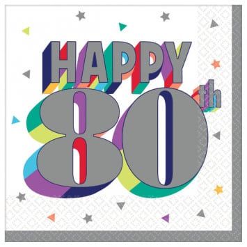 Here&#39;s To 80 Beverage Napkins (16)