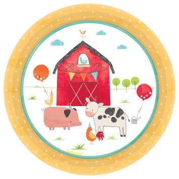 Barnyard Birthday Round 7&quot; Plate (8)