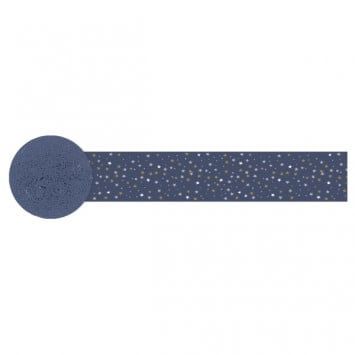 Printed Crepe Streamer, 81&#39; - Navy Stars