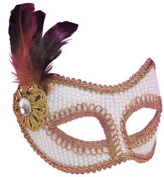 Sequin Fashion Mask-White