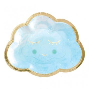 Oh Baby Boy Metallic Shaped 6 1/2&quot; Plates