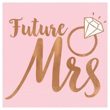 Blush Wedding Beverage Napkins Future Mrs. - Hot Stamped