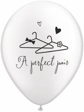 11&quot; Pearl White A Perfect Pair Balloon (Without Helium)