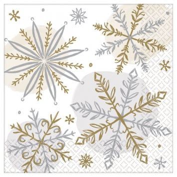 Shining Snow Beverage Napkins (16)