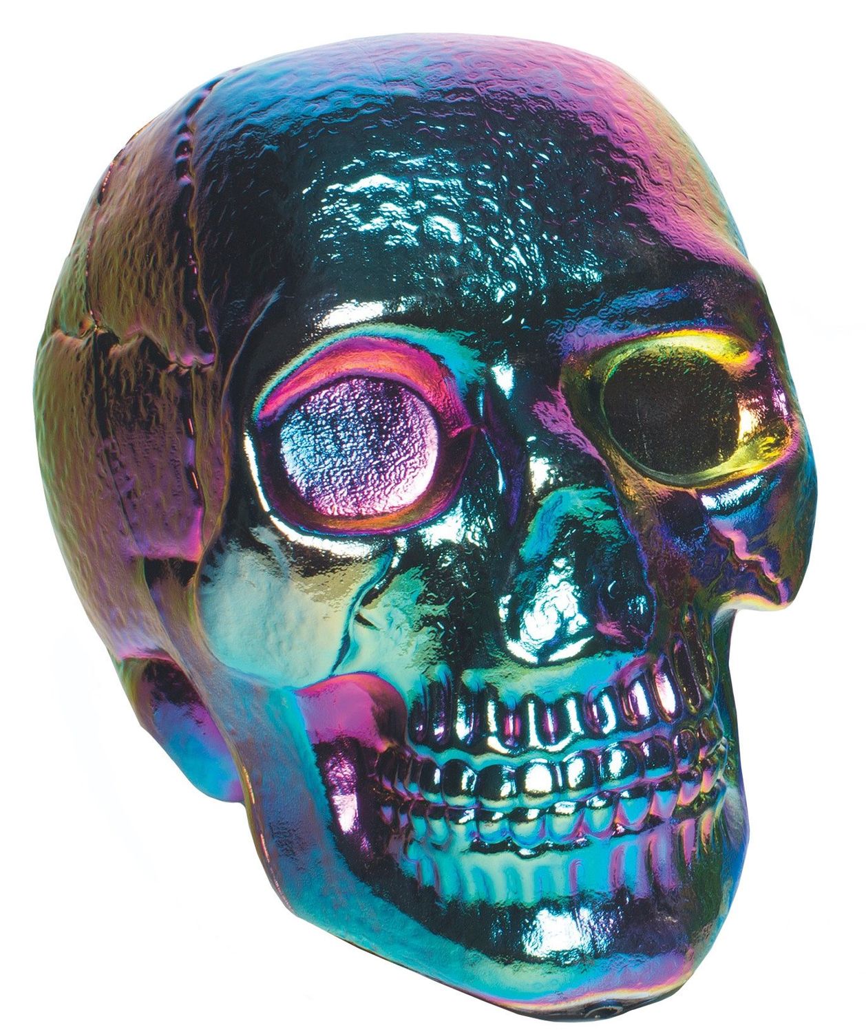 Large Metallic Oil Slick Rainbow Skull