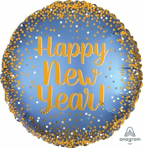 Gold Satin New Year 18&quot; Mylar