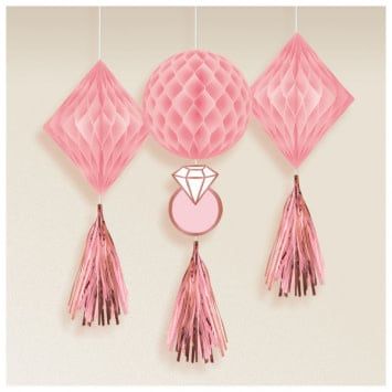 Blush Wedding Honeycomb Decorations