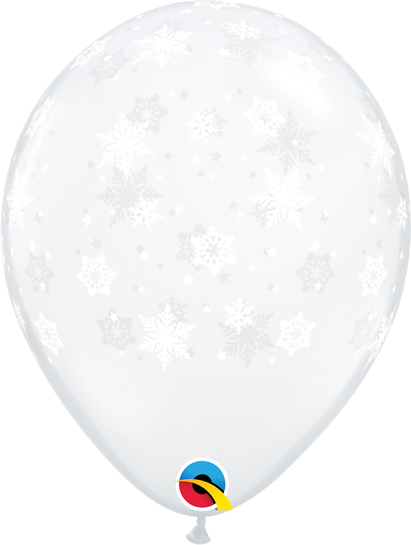 11&quot; Printed Clear Snowflakes Balloon (Without Helium)