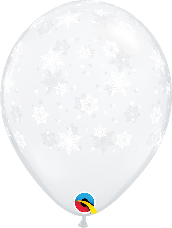 11&quot; Printed Clear Snowflakes Balloon (Without Helium)