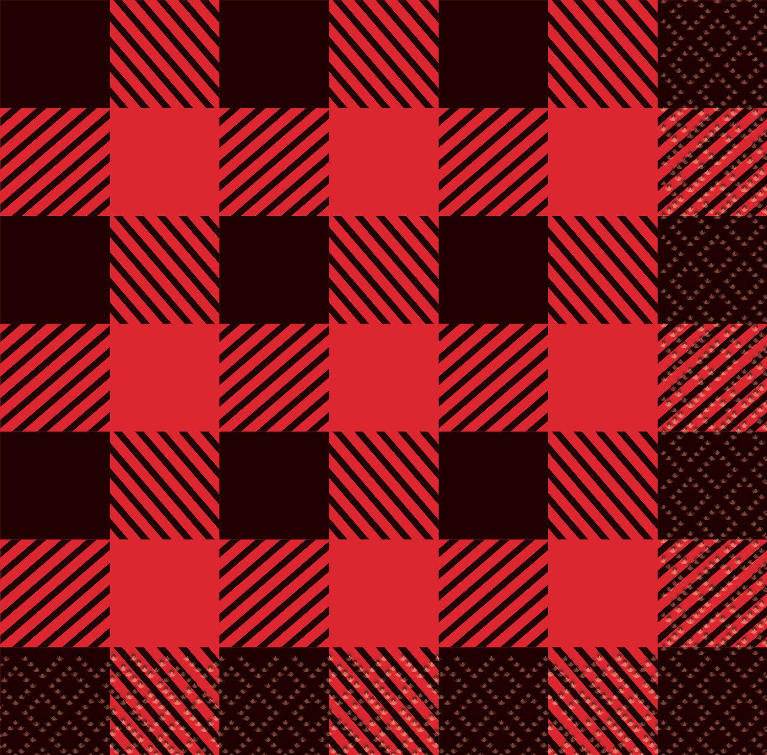 Plaid Lumberjack Beverage Napkins (16)
