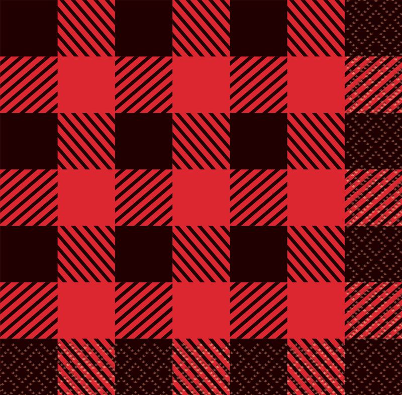 Plaid Lumberjack Beverage Napkins (16)