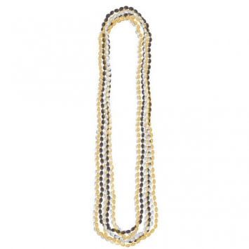 Metallic Bead Necklaces-Black, Silver &amp; Gold (8)