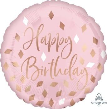 Blush Happy Birthday 18&quot; Mylar Balloon