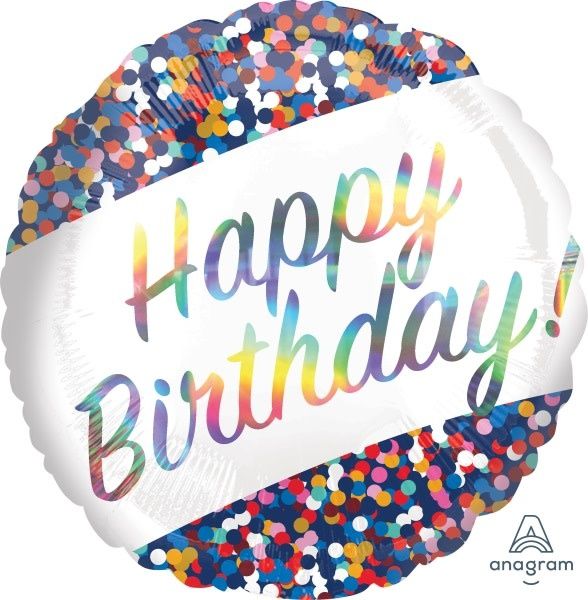 Happy Birthday Confetti 18&quot; Mylar Balloon