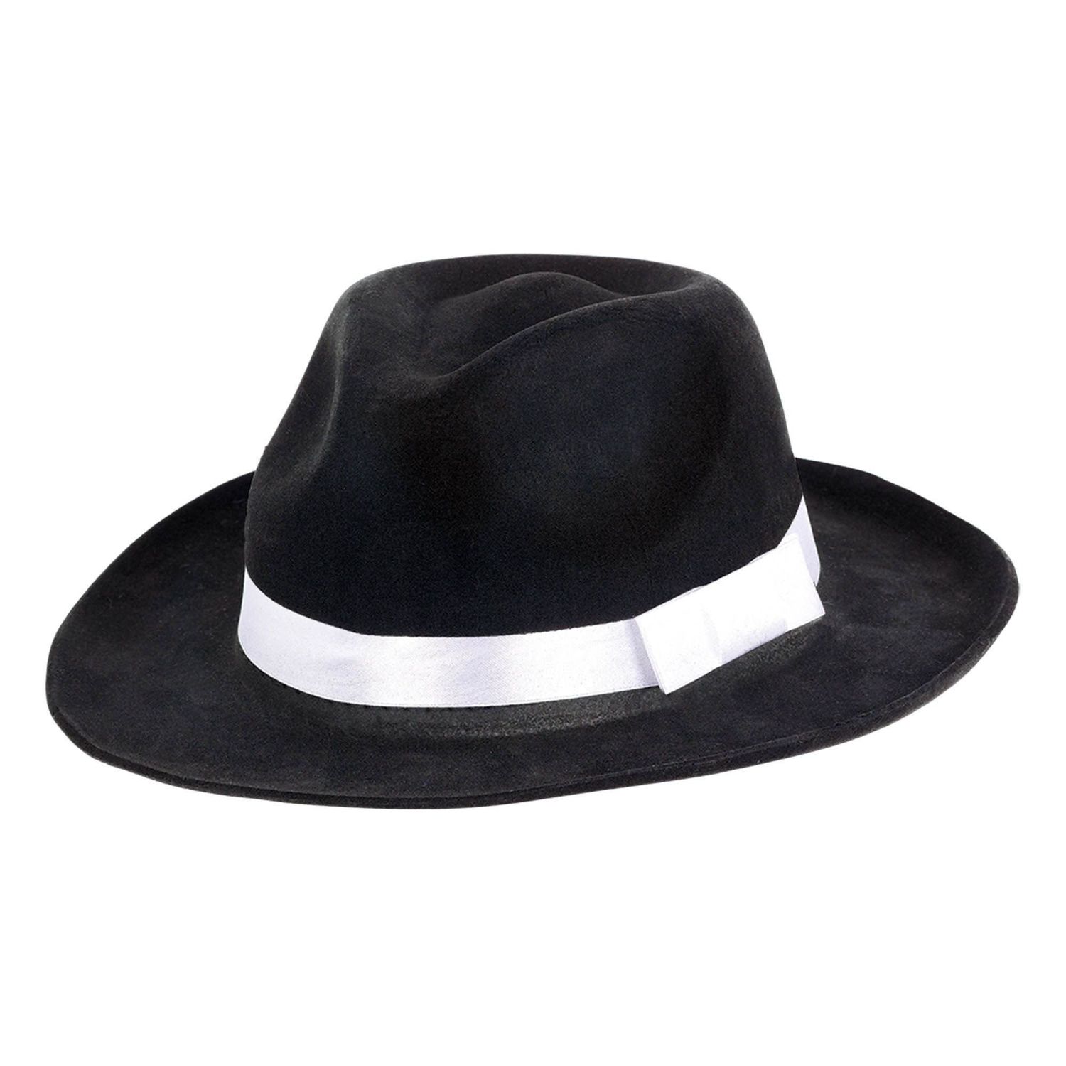 Black Gangster Fedora Hat