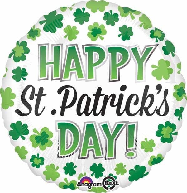 St Pats Shamrocks 18&quot; Mylar Balloon