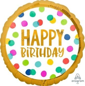 Happy Birthday Dots 18&quot; Mylar Balloon