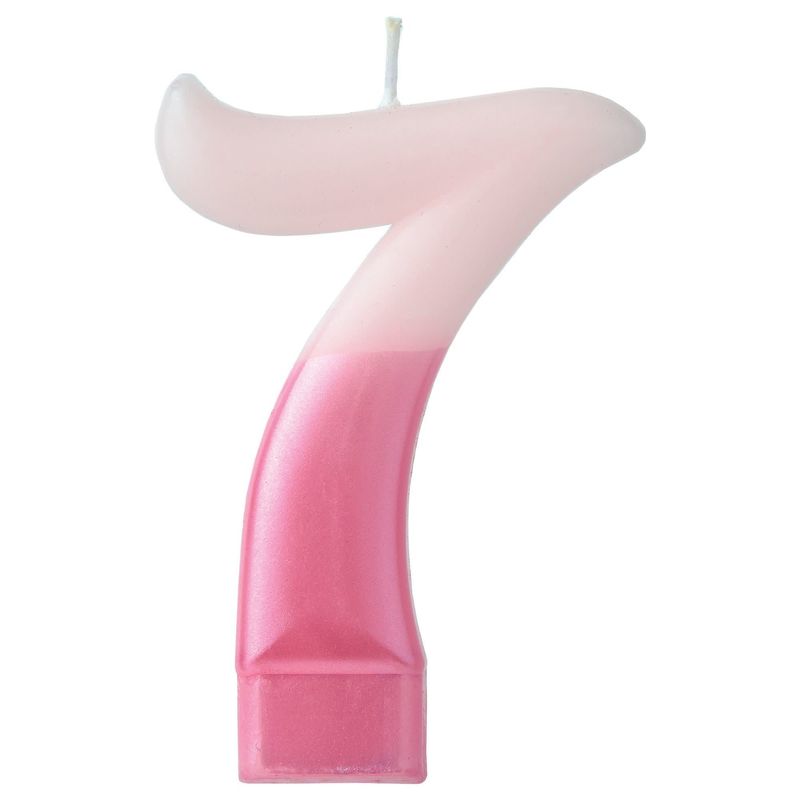 Numeral Candle #7 - Pink