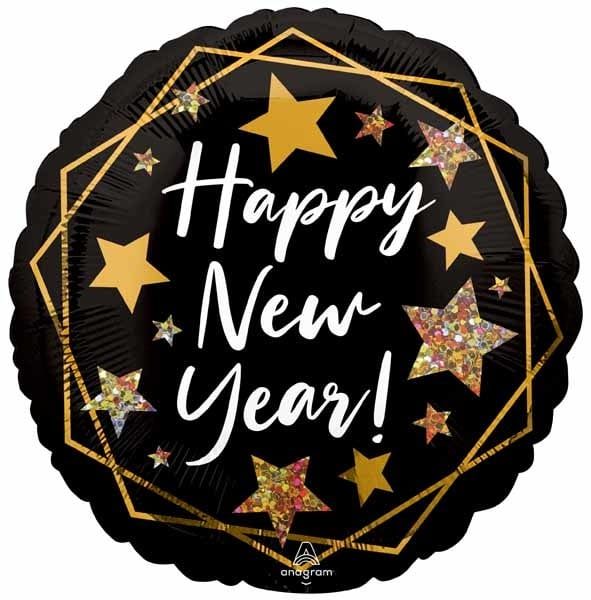 Happy New Year Gold Sparkle 18&quot; Mylar Balloon