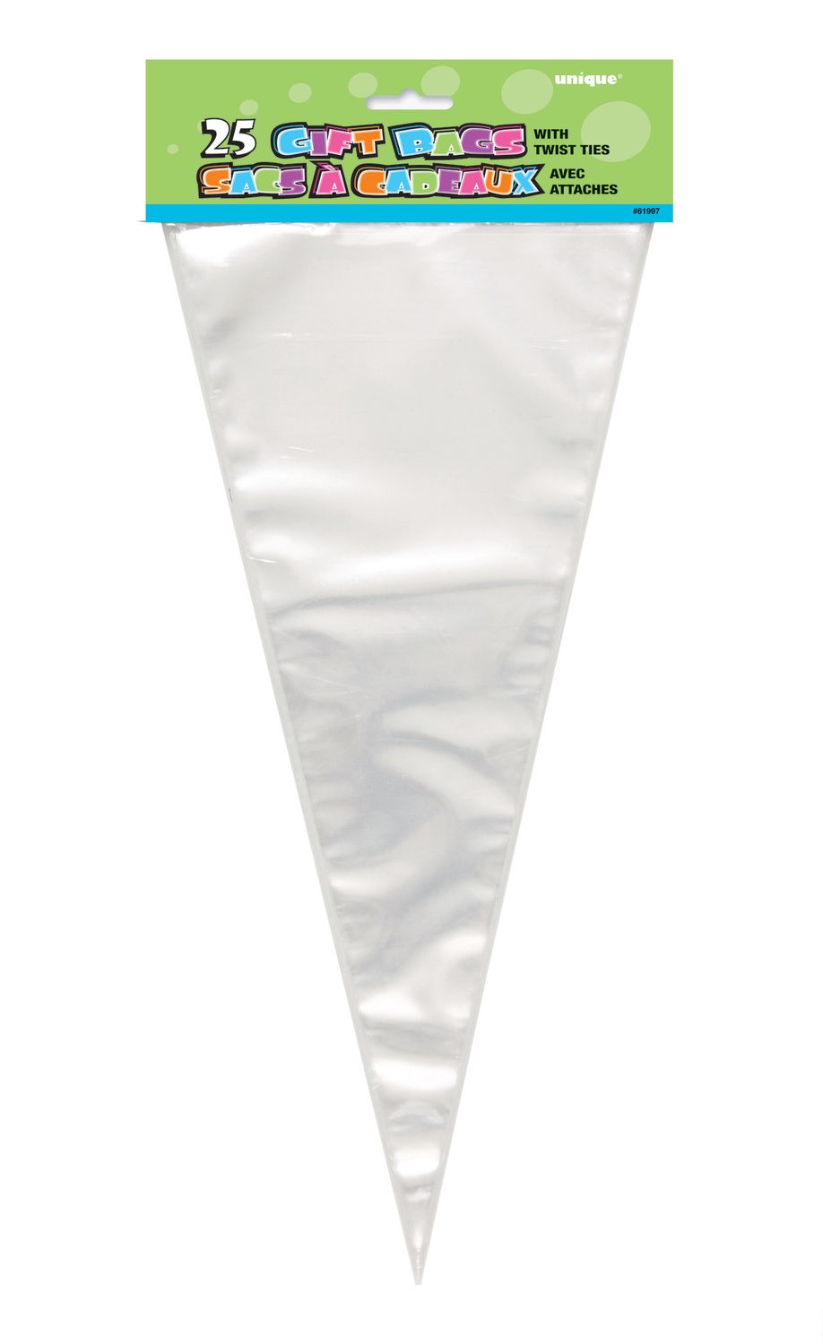 Large Clear Cone Cello Bags