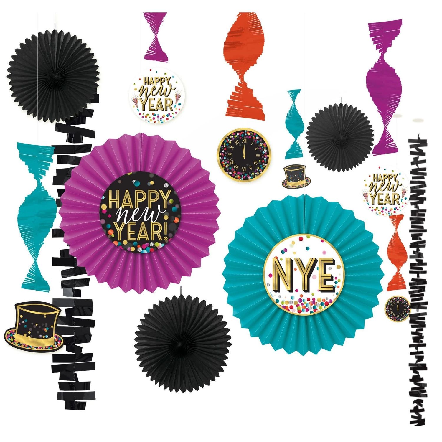 Colorful Confetti Paper Fan Decorating Kit