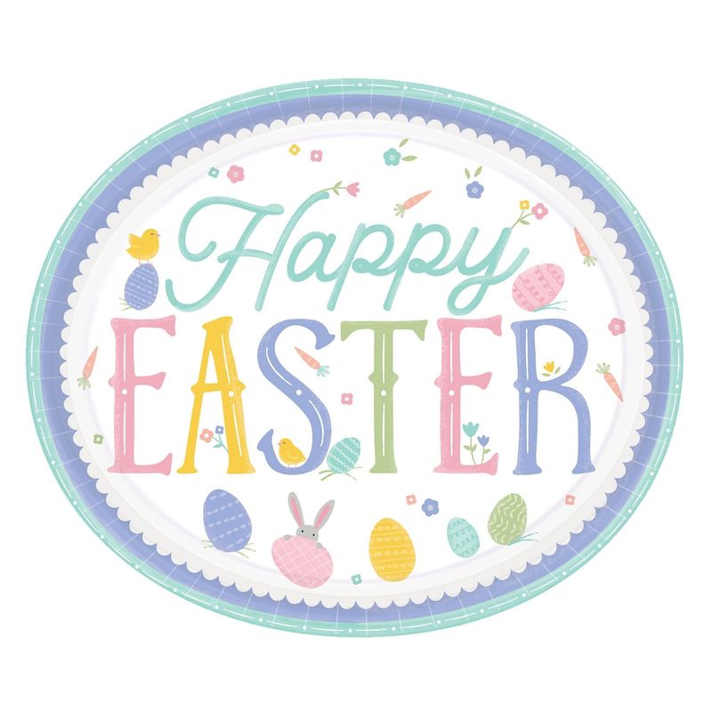 Pretty Pastels Easter Oval Plates (8)