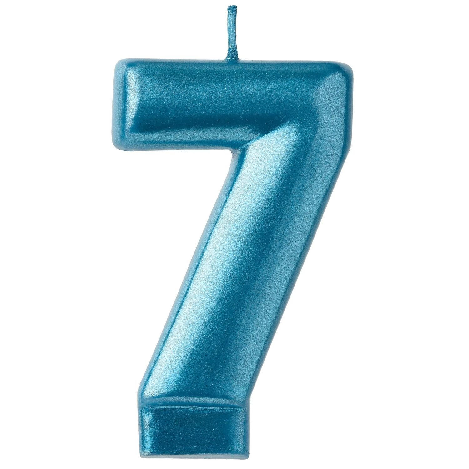 Numeral Candle #7 - Blue