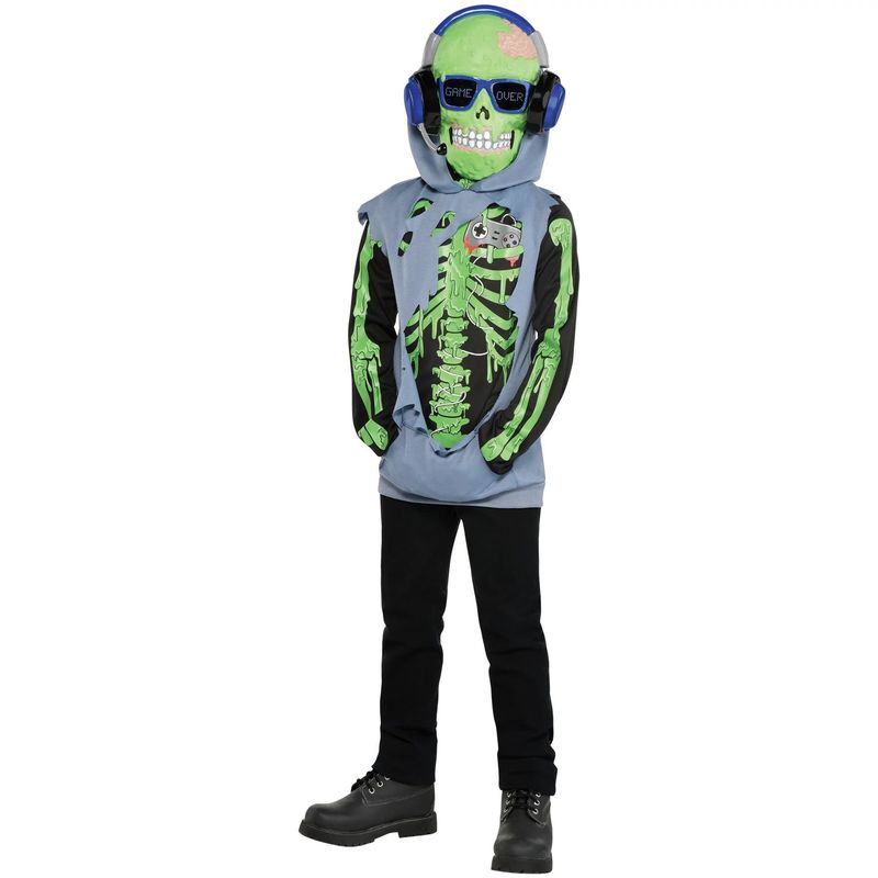 Child Zombie Gamer - Medium (8-10) Costume (Glow in the dark)
