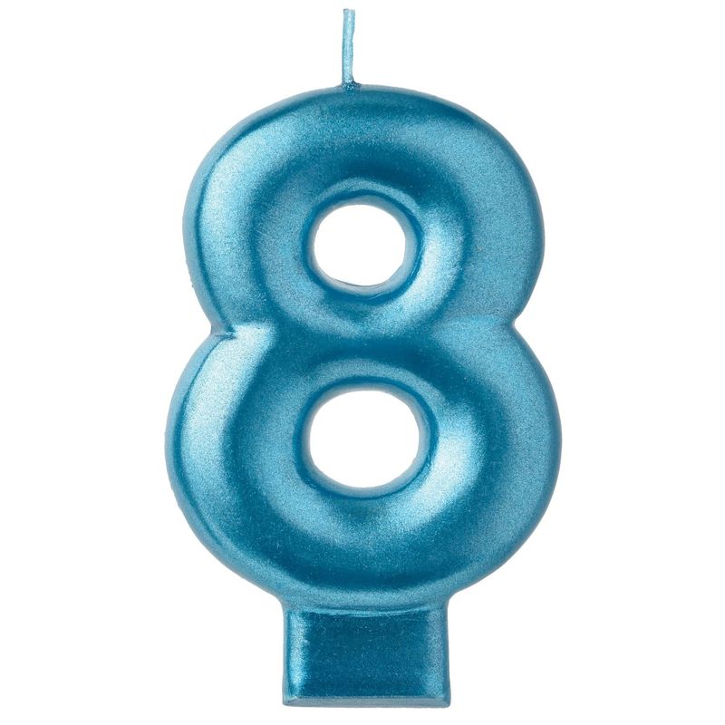 Numeral Candle #8 - Blue