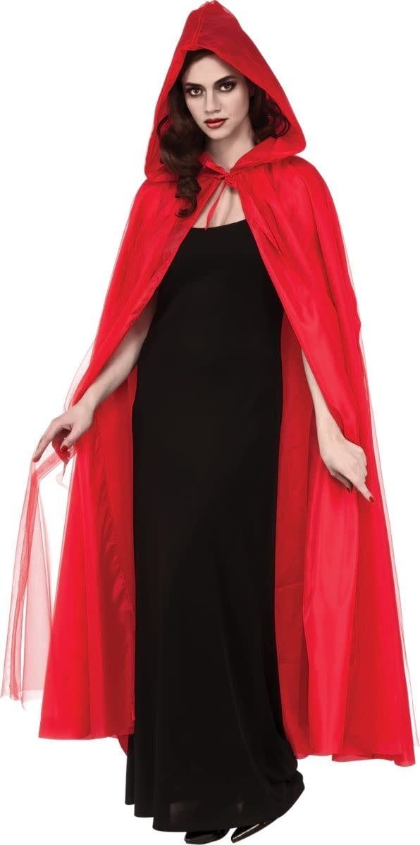 Full Length Red Hooded Cape