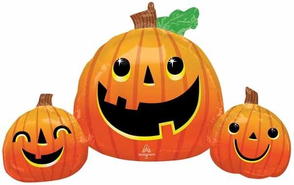 Smiley Pumpkin Trio 35&quot; Mylar Balloon