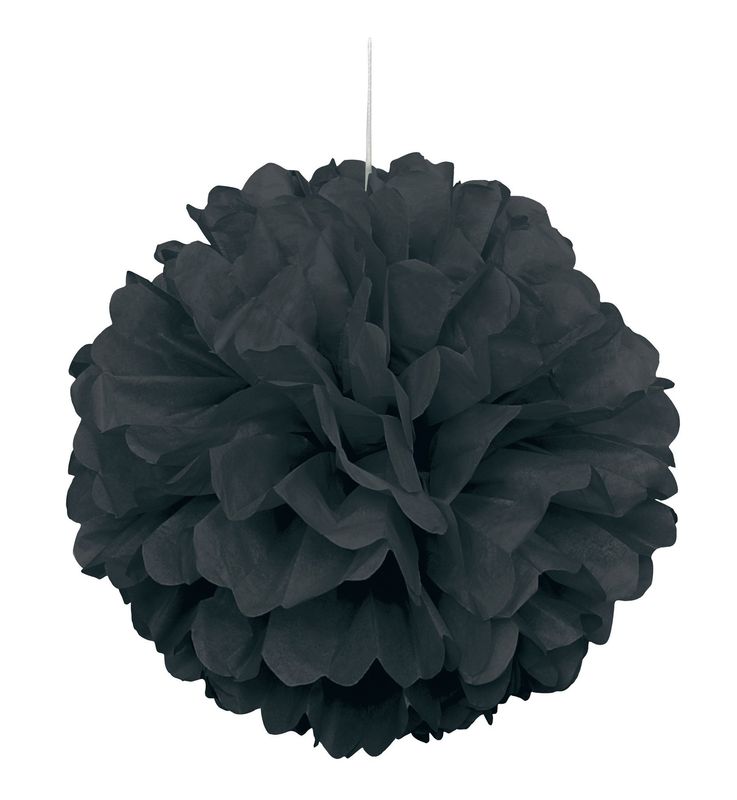 Black 16&quot; Puff Decoration