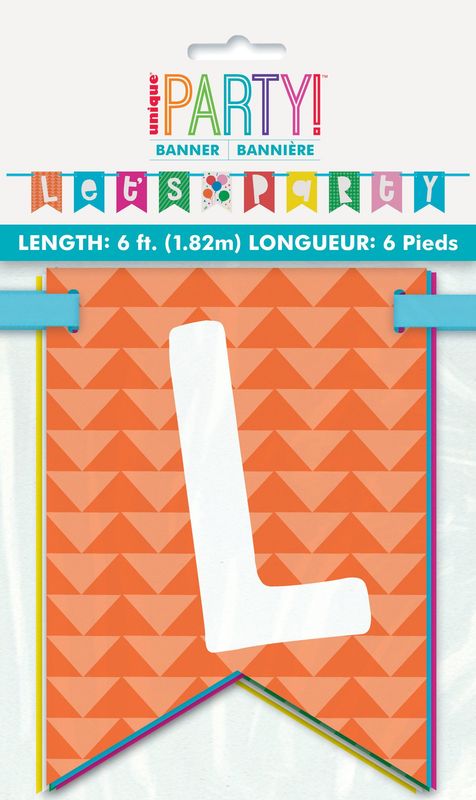 Colourful Balloon Let&#39;s Party Pennant Banner 6ft