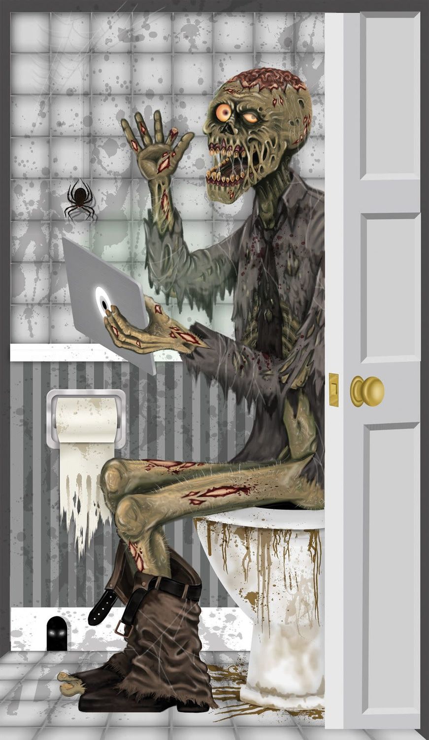 Zombie Toilet Creepy Door Cover