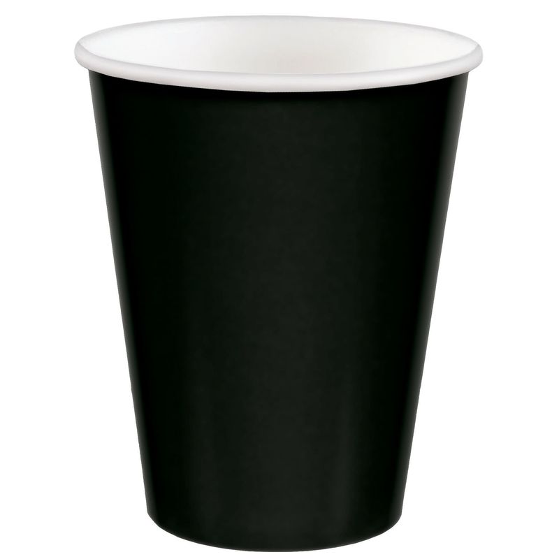 9 oz. Paper Cups, Mid Ct. - Jet Black (20)