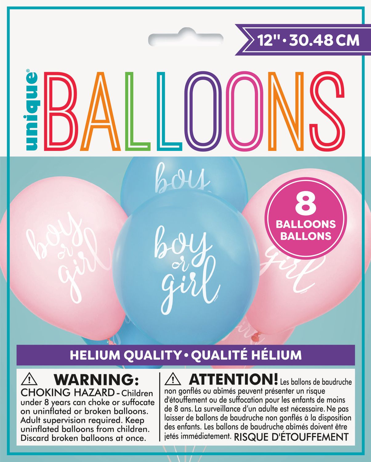 Gender Reveal 12&quot; Party Balloons (8)