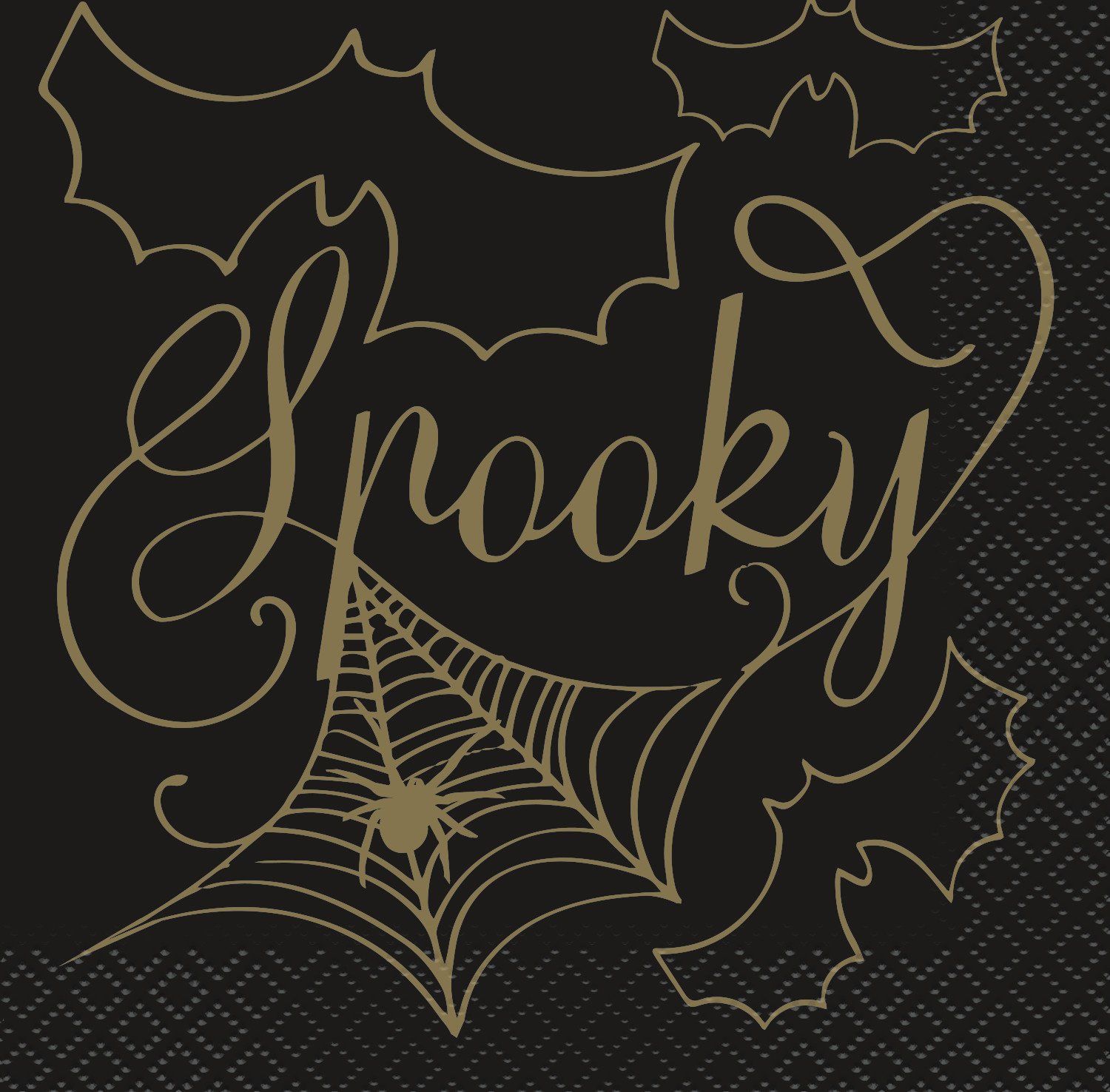 Black and Gold Spider Web Beverage Napkins (16)