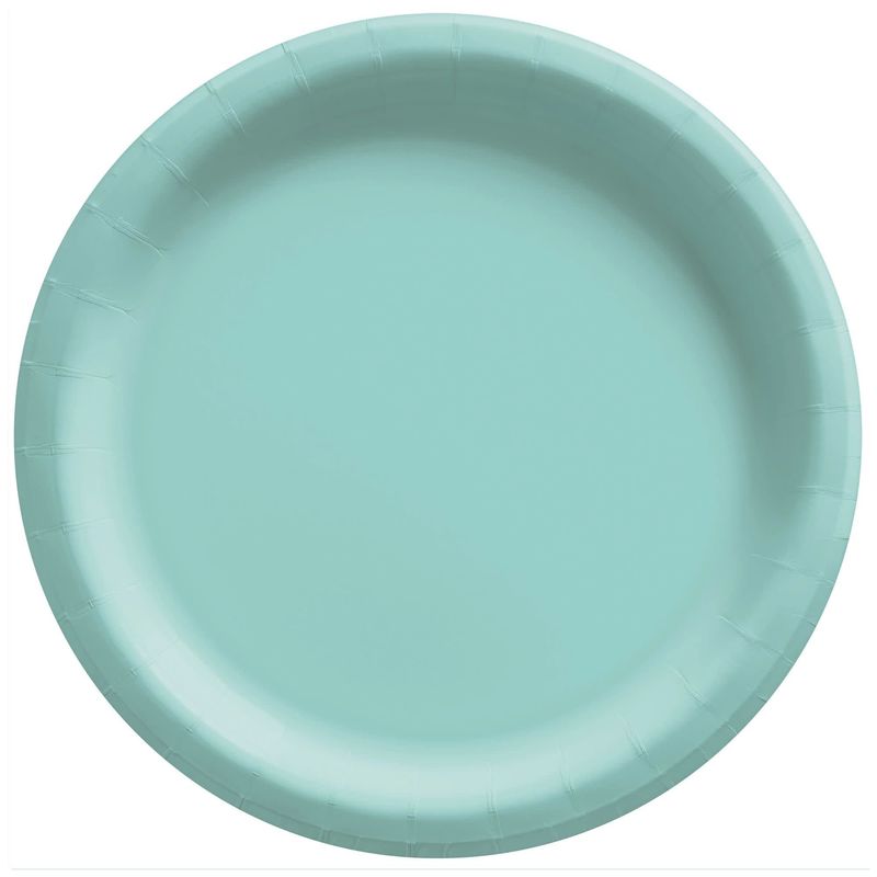 10&quot; Round Paper Plates, Mid Ct. - Robin&#39;s-Egg Blue (20)